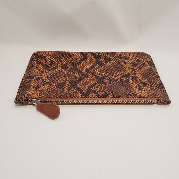 Women's Travel Makeup Bag with Zipper Small Snake Print Clean - Picture 3 of 7